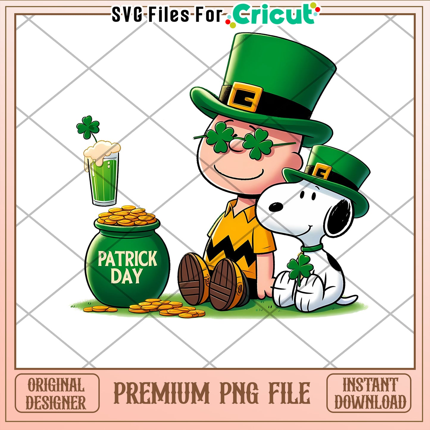 St Patrick Day PNG File Charlie Brown and Snoopy Design
