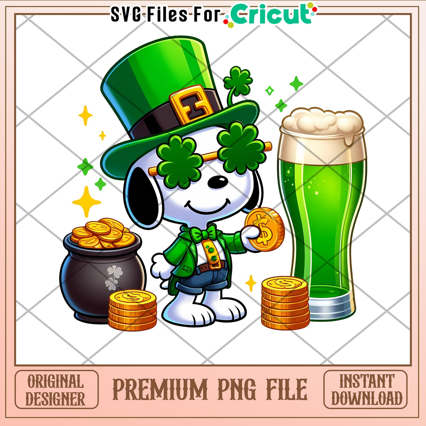 St Patrick's Day PNG Clipart with Lucky Dog Design