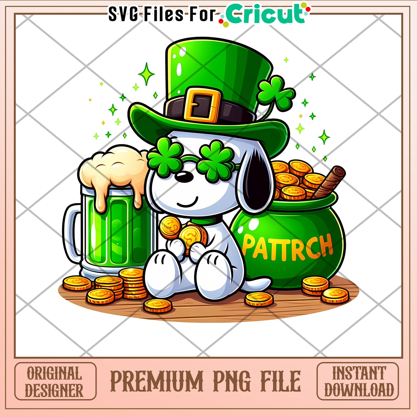 St Patricks Day Dog PNG Instant Download