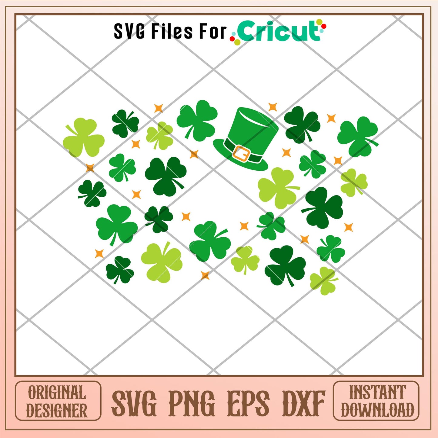 St Patricks Day Shamrock Full Wrap, St. Patrick’s Day Shamrock Full Wrap Svg