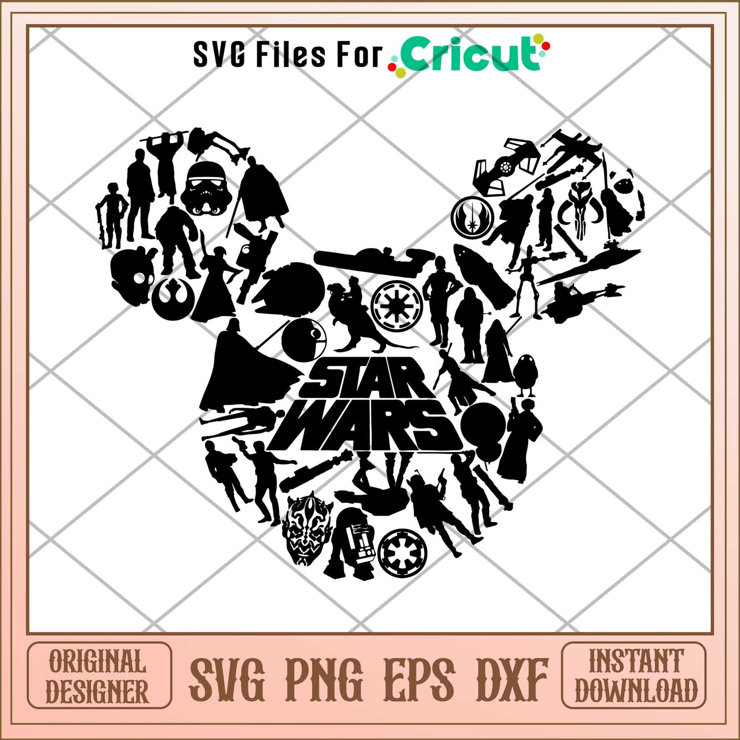 Star Wars Mickey Mouse Ears svg, The Mandalorian svg, digital download