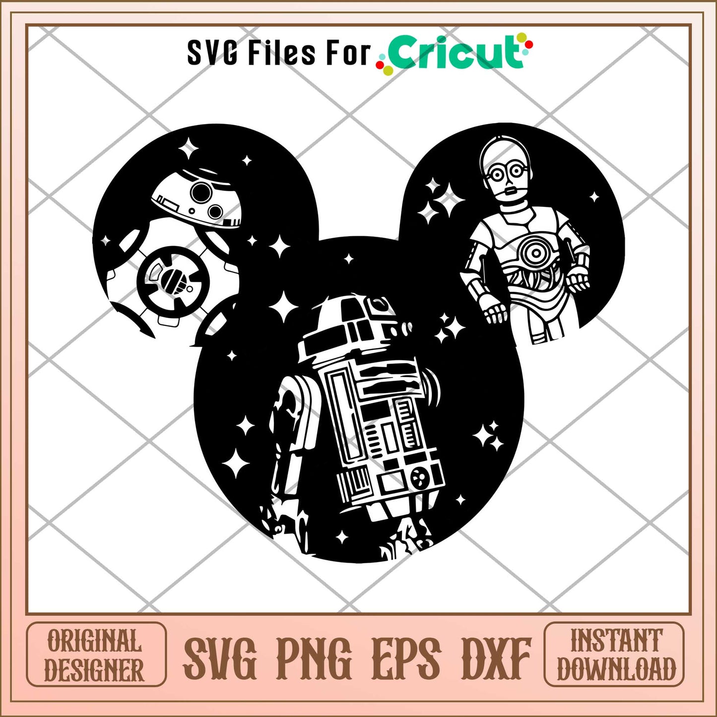 Star Wars Mickey Mouse Head Svg, The Mandalorian svg, digital download