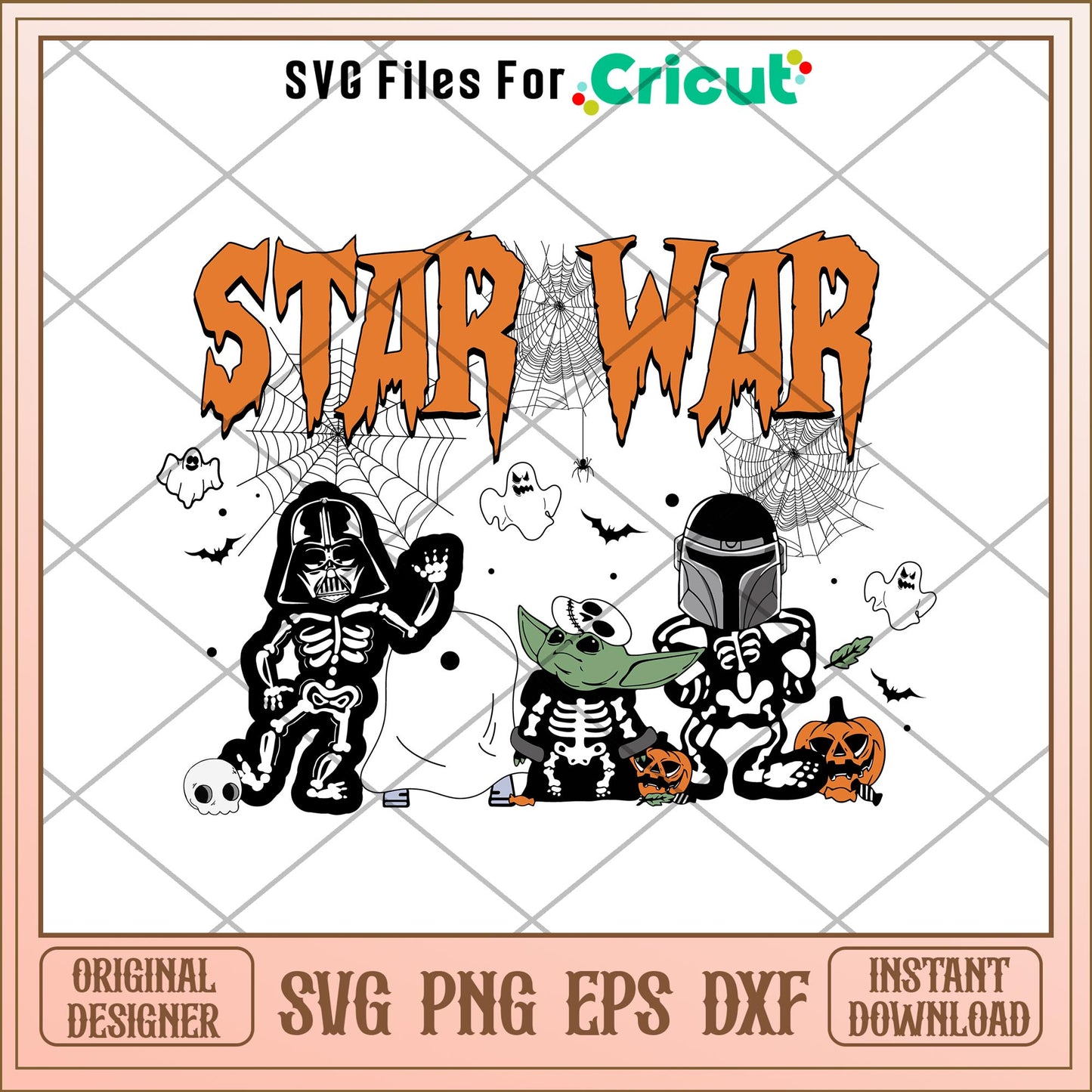 Star Wars chibi halloween svg, The Mandalorian svg, Digital Download