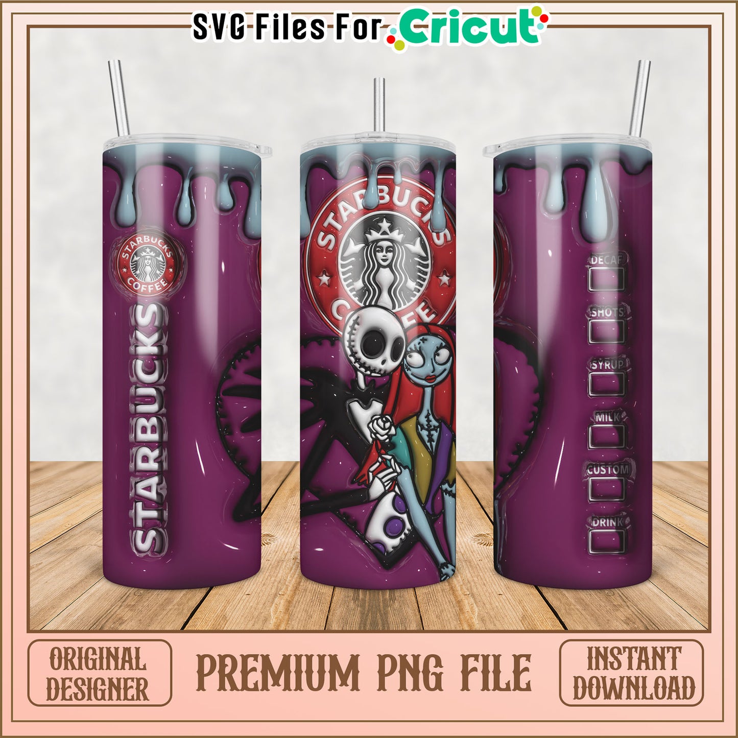 Starbucks Inspired Tumbler PNG Design for Cricut Crafting Tools
