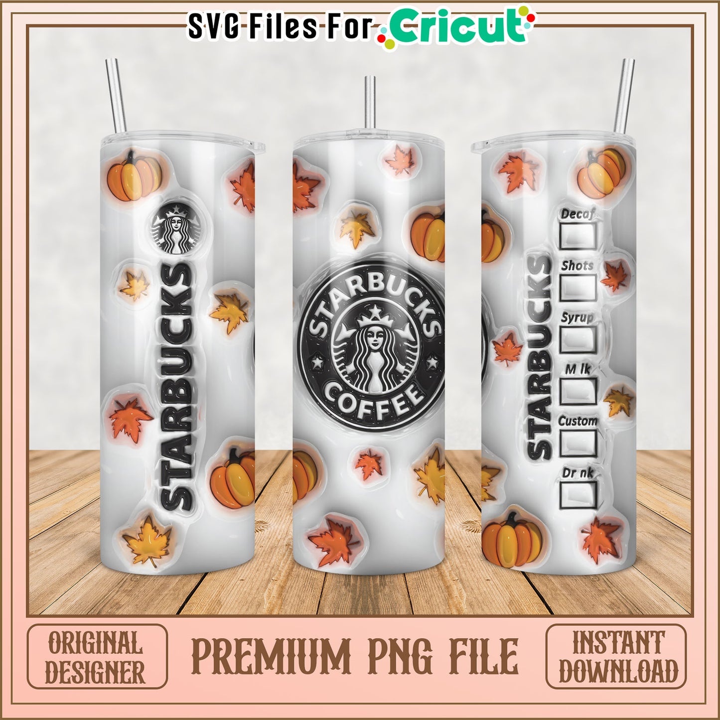 Starbucks Pumpkin Fall Tumbler PNG