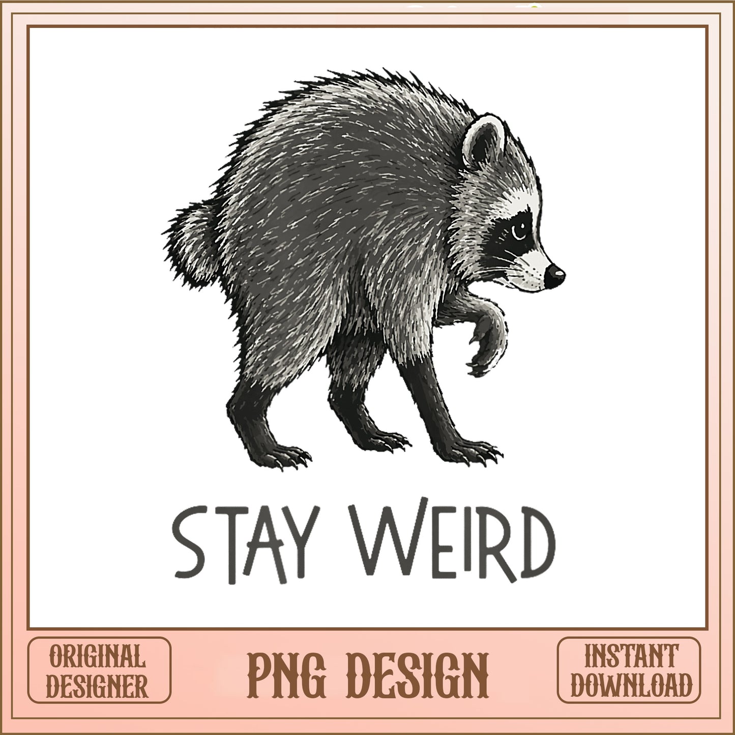 Stay Weird Raccoon PNG, Funny Raccoon Shirt Design, Raccoon PNG