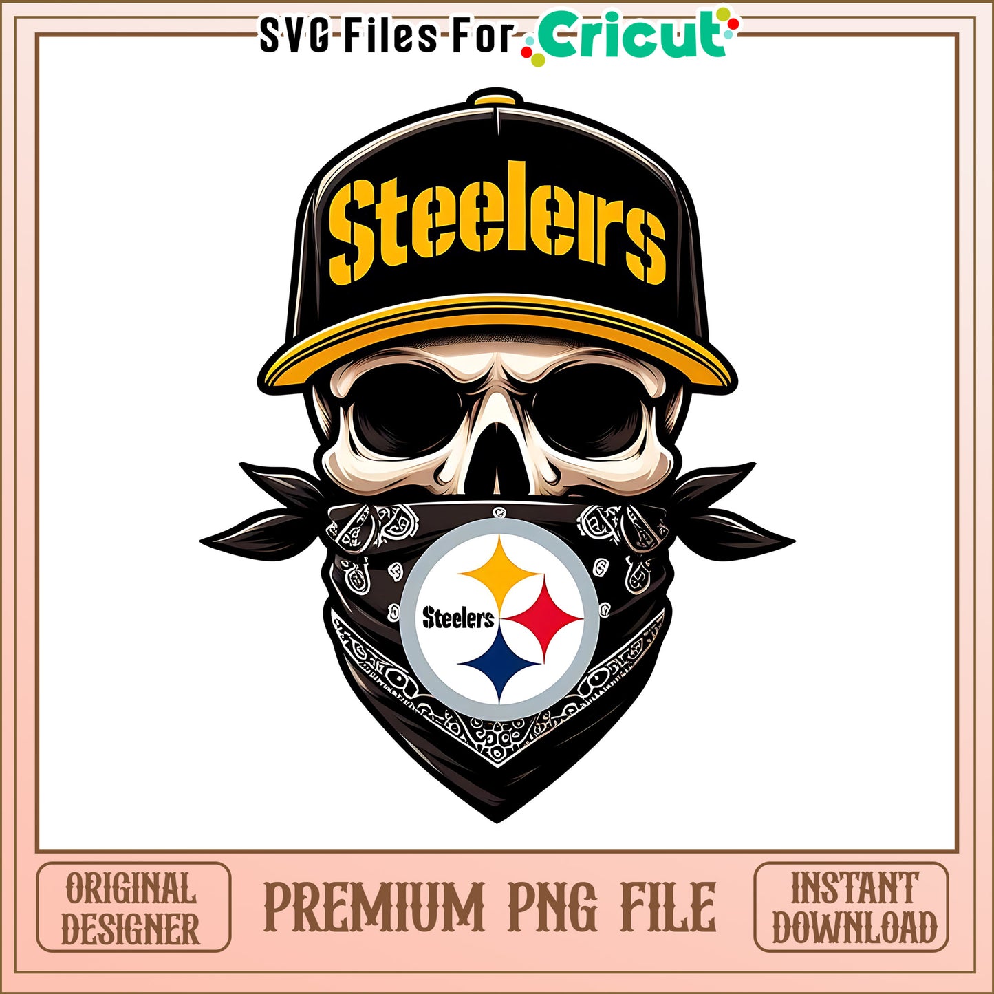 Steelers team skull bandana png, Pittsburgh Steelers png, NFL png