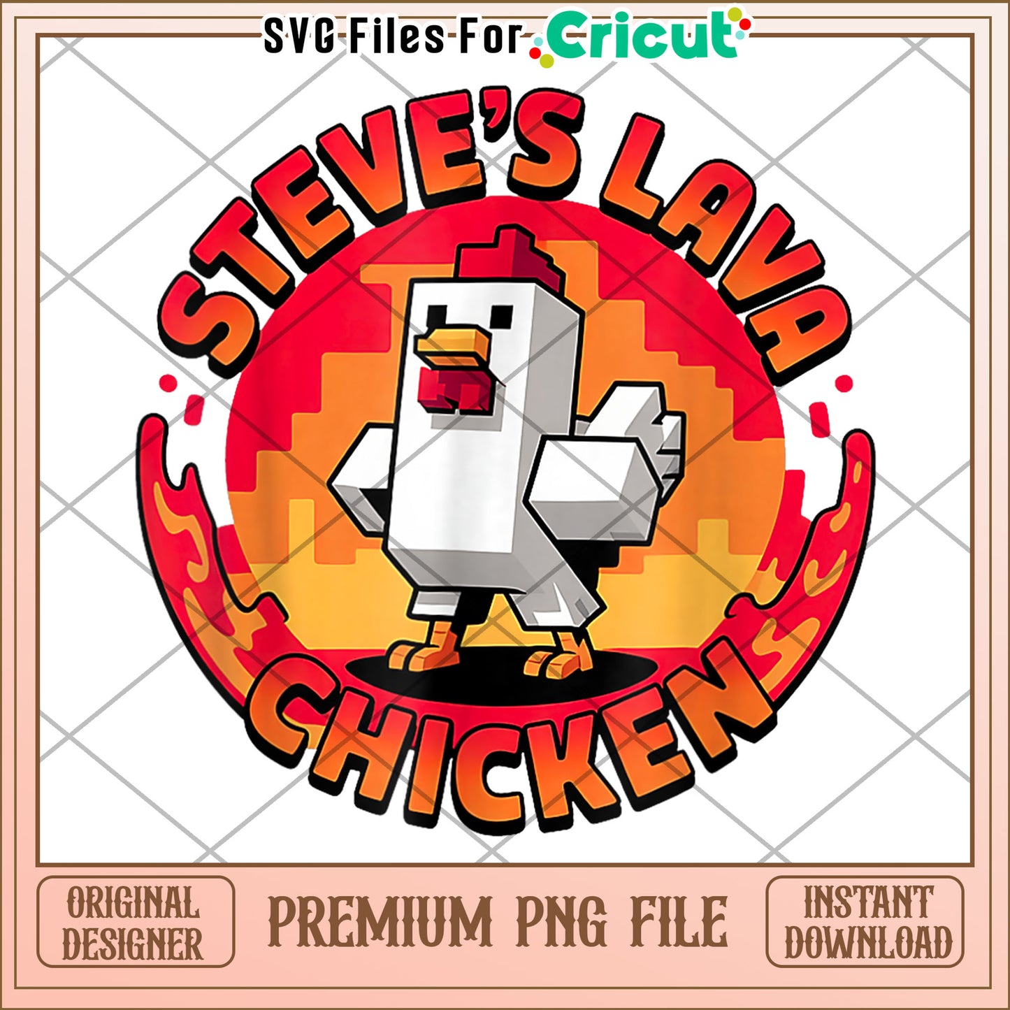 Steves lava chicken minecraft svg, lava chicken svg, minecraft movie svg