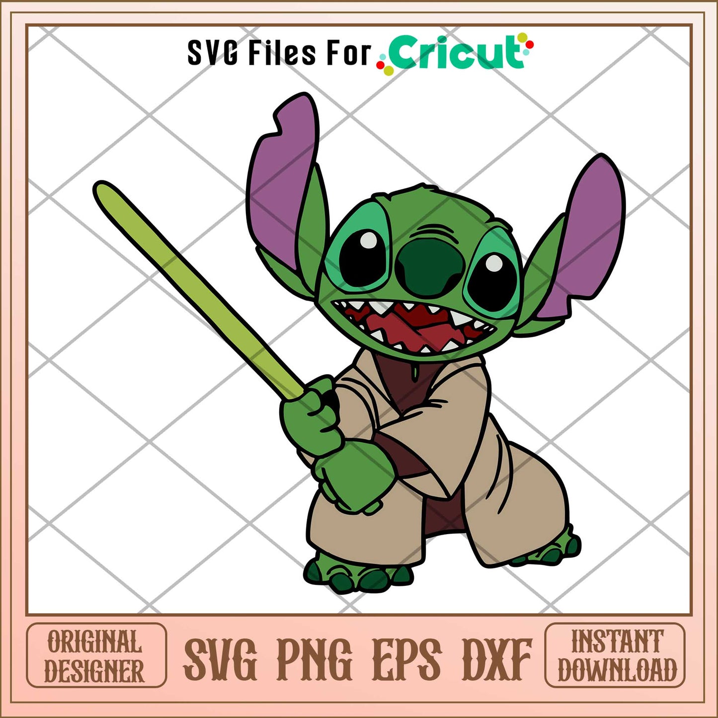 Stitch Baby Yoda Svg, The Mandalorian svg, digital download