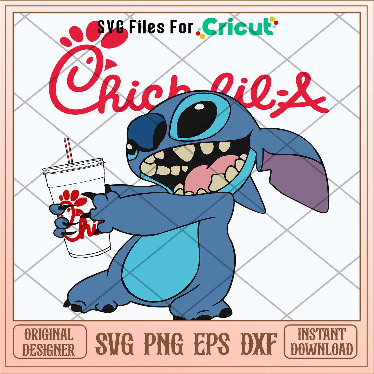 Stitch Chick Fil A Svg, Stitch Coffee Svg-Svgfilesforcricut