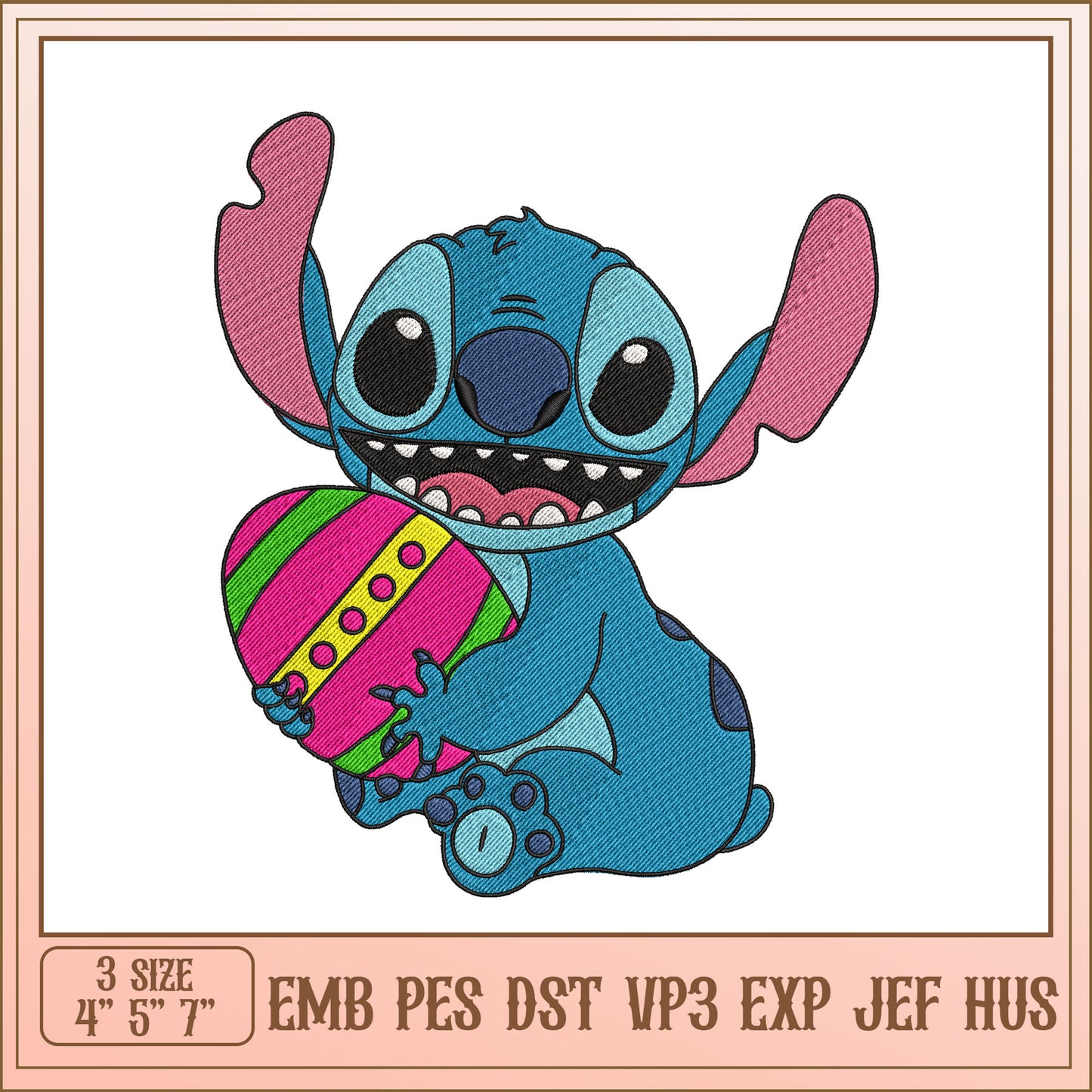 Stitch Easter Egg Embroidery Design
