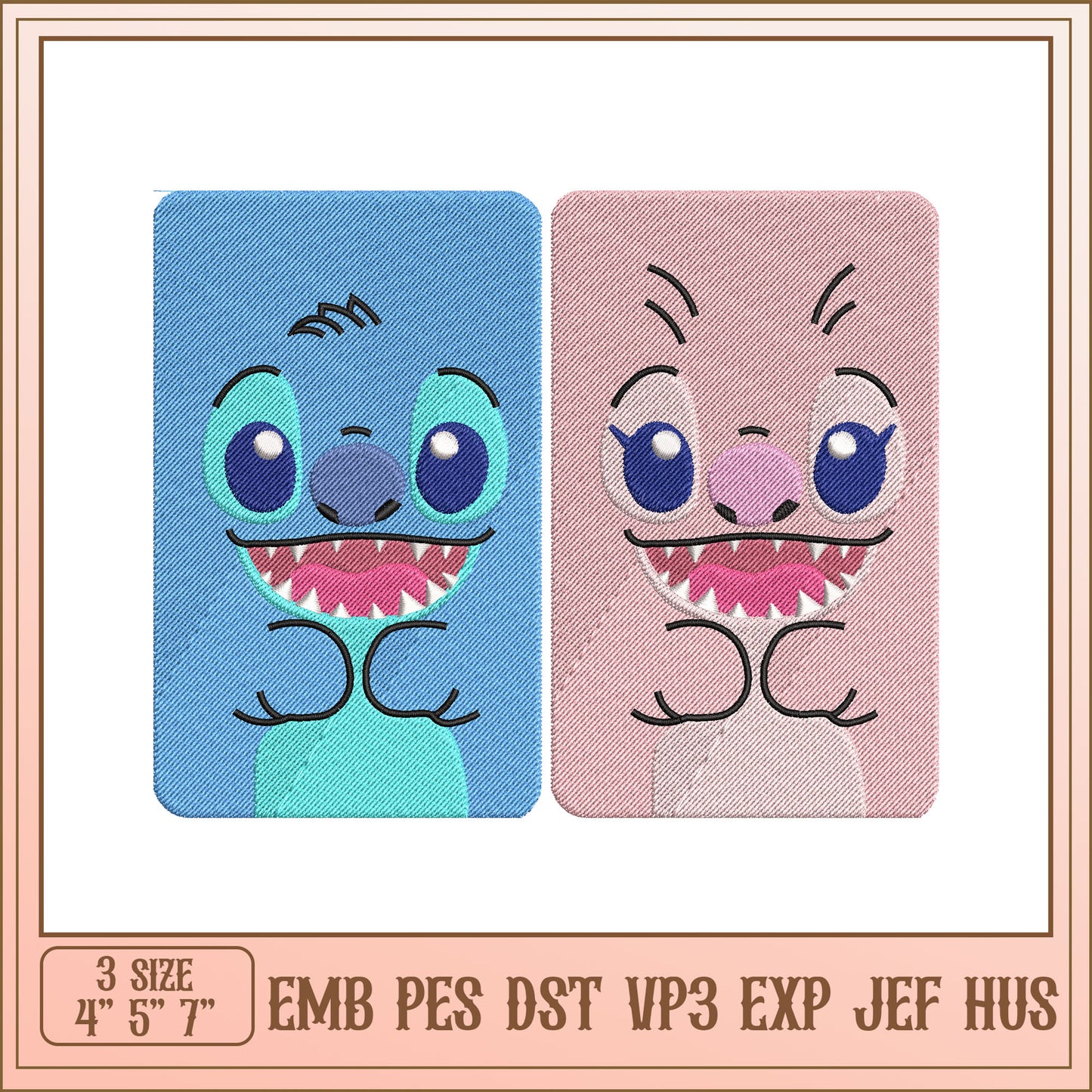 Stitch Embroidery Designs 4x5x7 Inch