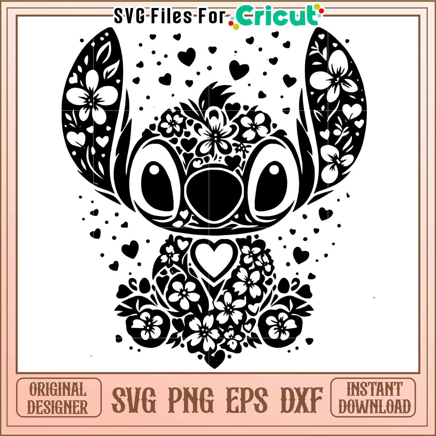 Stitch Floral SVG Cut File