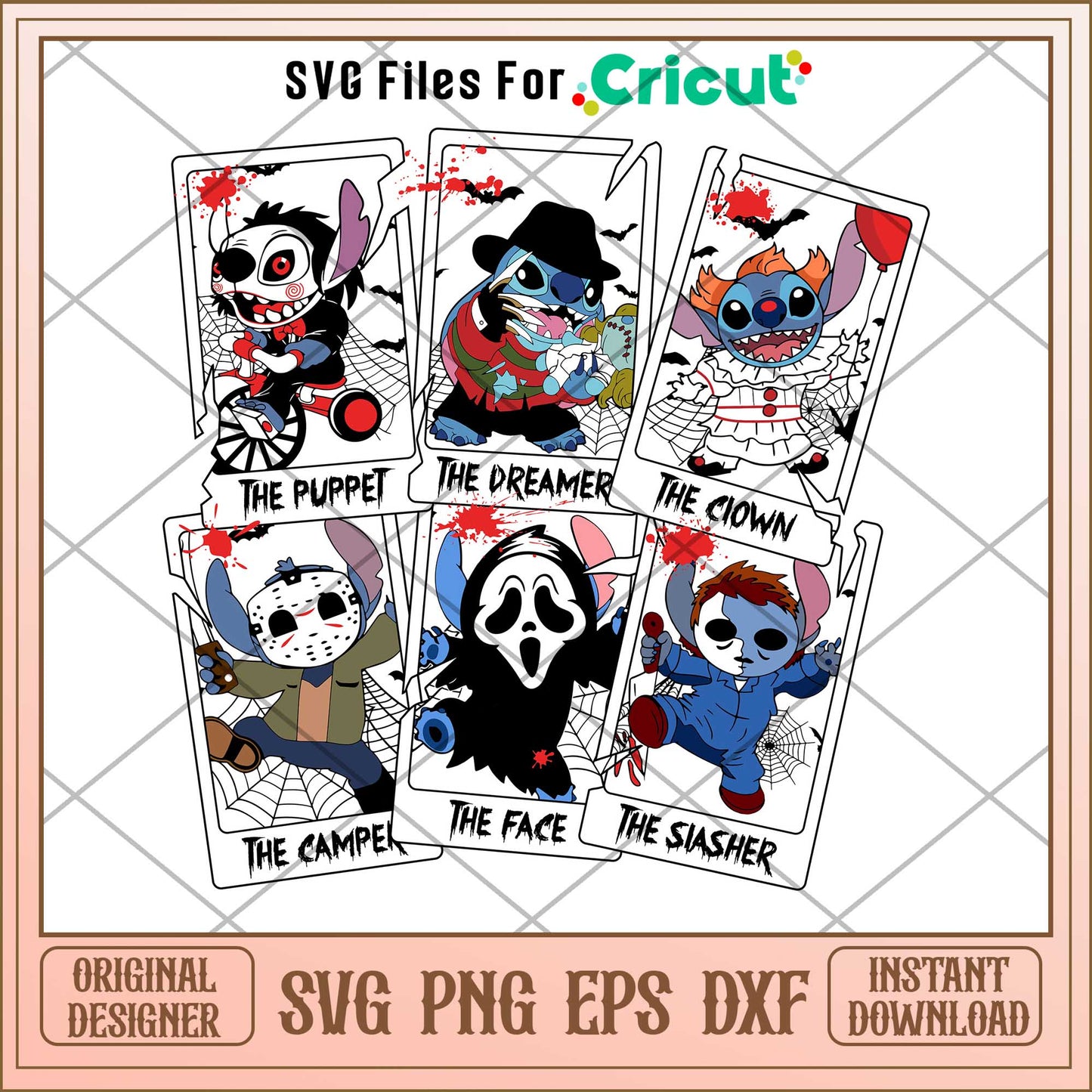 Stitch Friends Horror Movie Characters svg, Horror characters svg, digital download