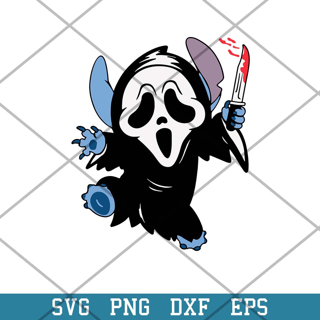 Stitch Ghost Face Scream Halloween Svg, Halloween Svg-Svgfilesforcricut