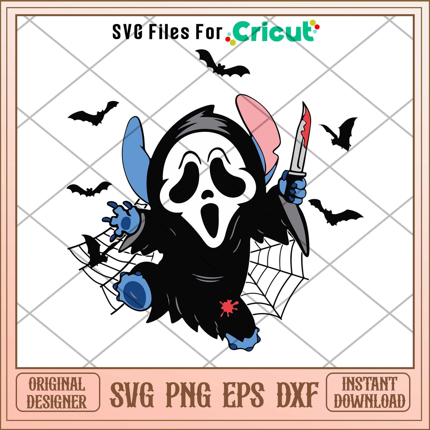 Stitch Ghostface Scream svg, Horror characters svg, digital download