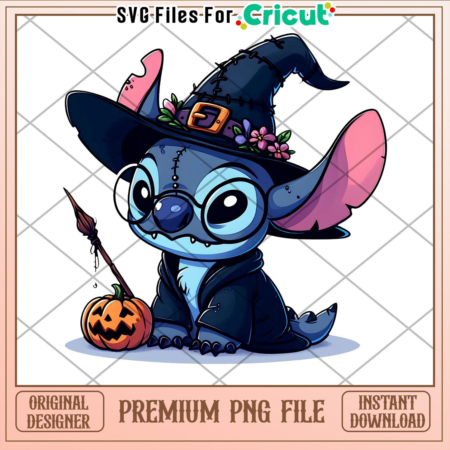 Stitch Halloween PNG Witch Costume Design