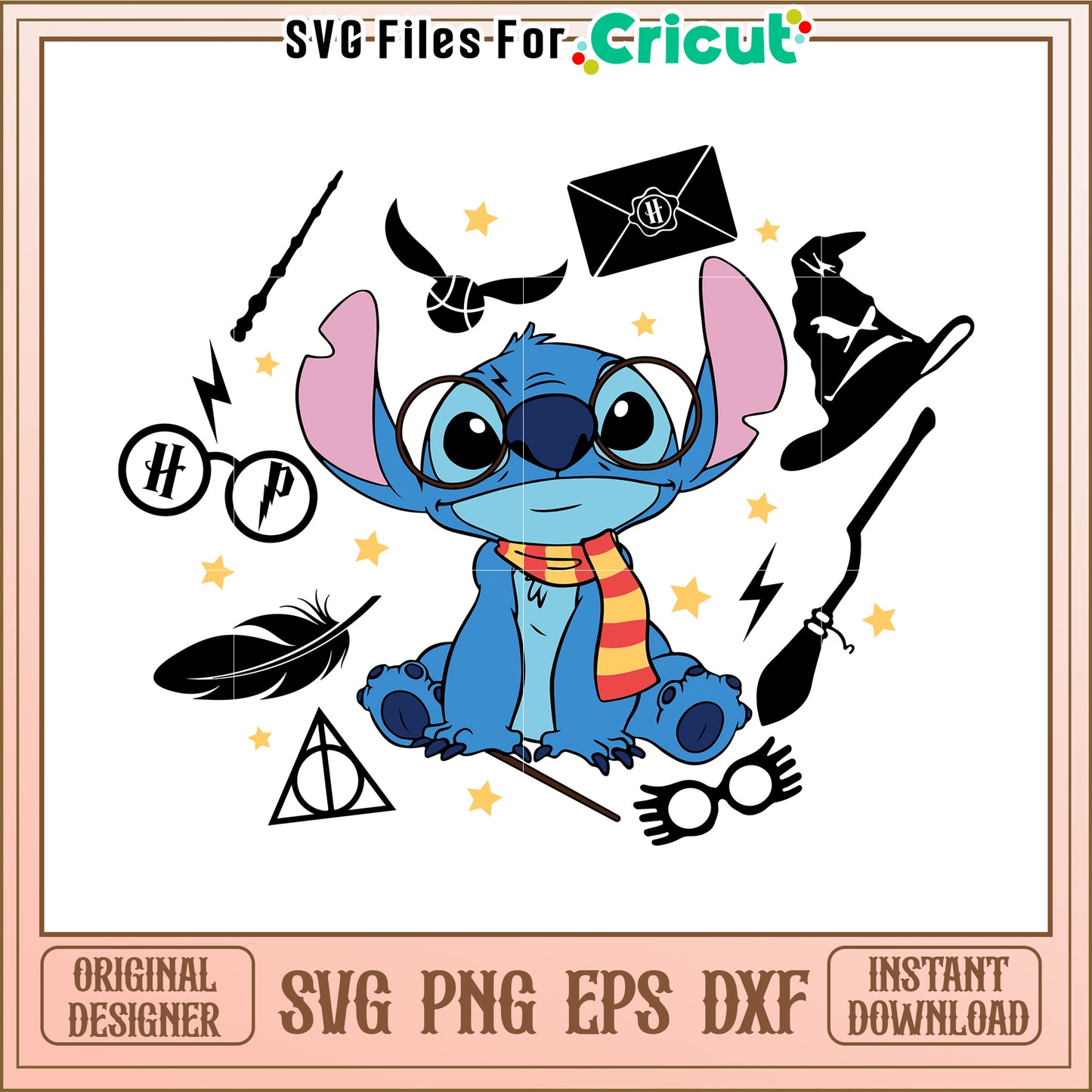 Stitch Hogwarts SVG, PNG, EPS, DXF