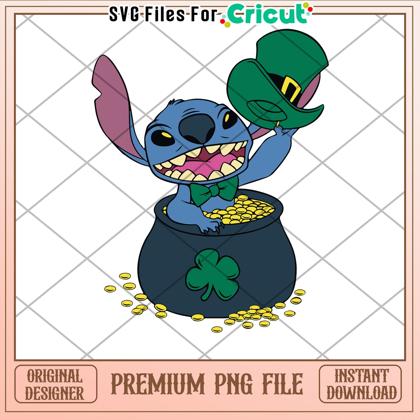 Stitch St Patricks Day PNG Instant Download