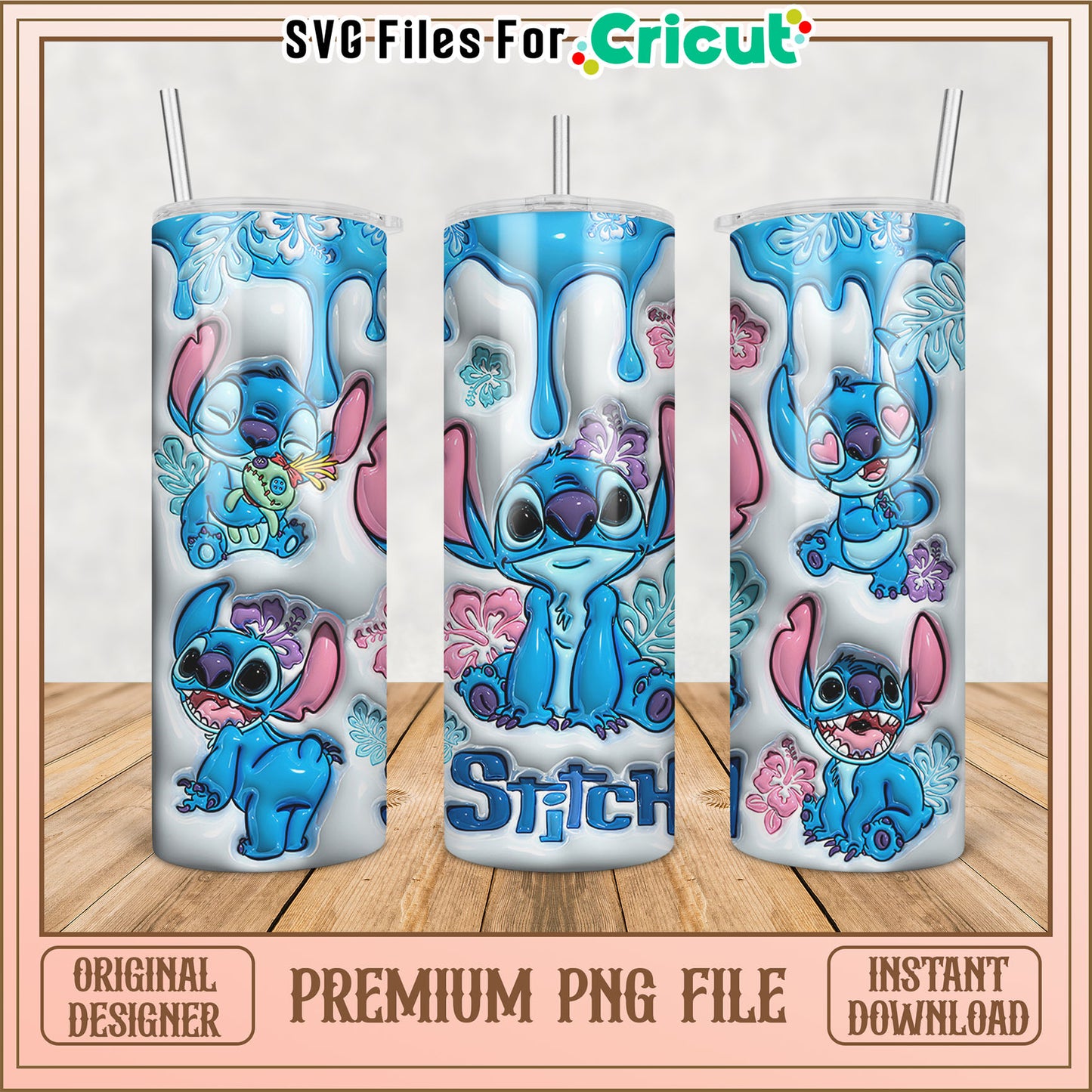 Stitch Tumbler PNG Sublimation Design