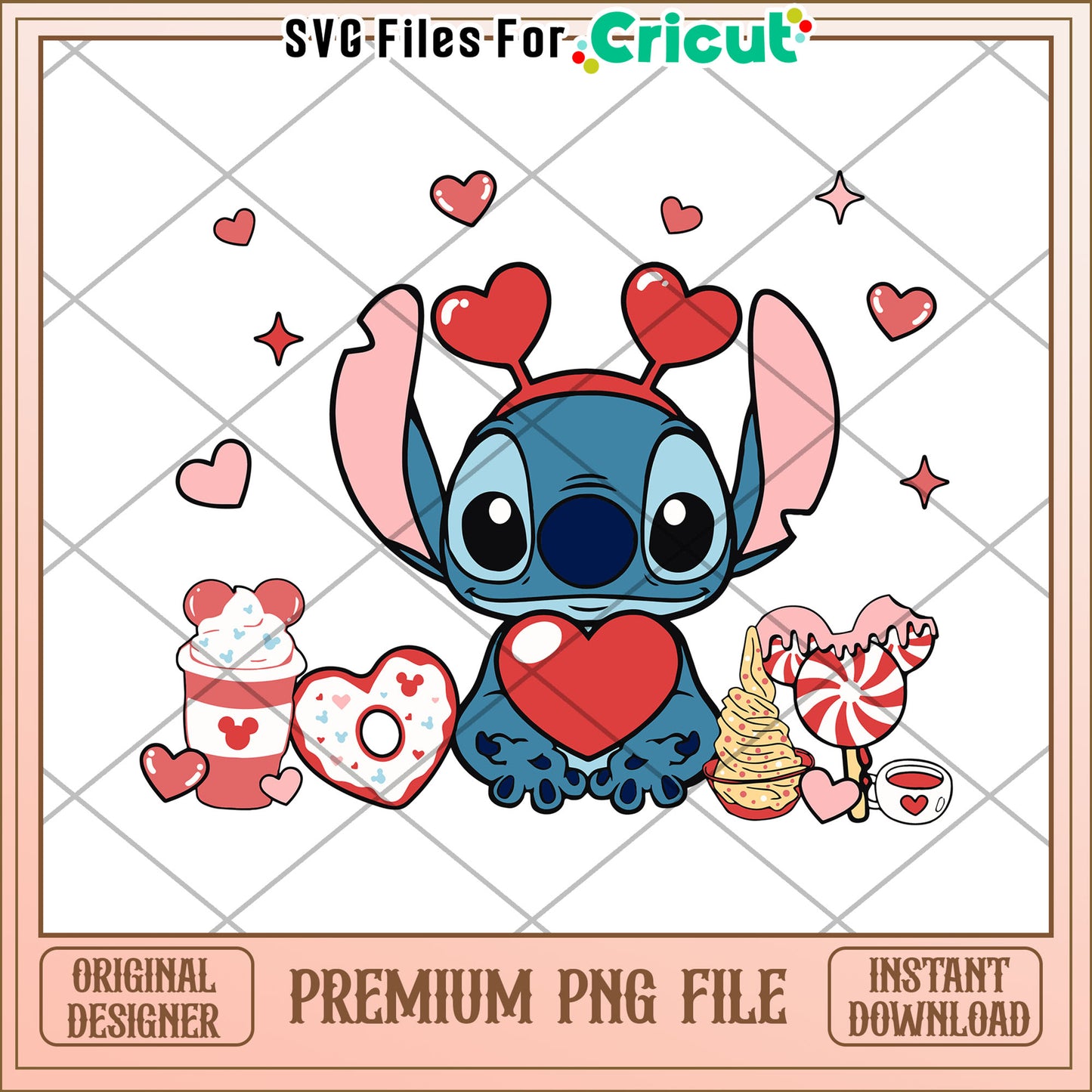 Stitch Valentine PNG Sublimation Design