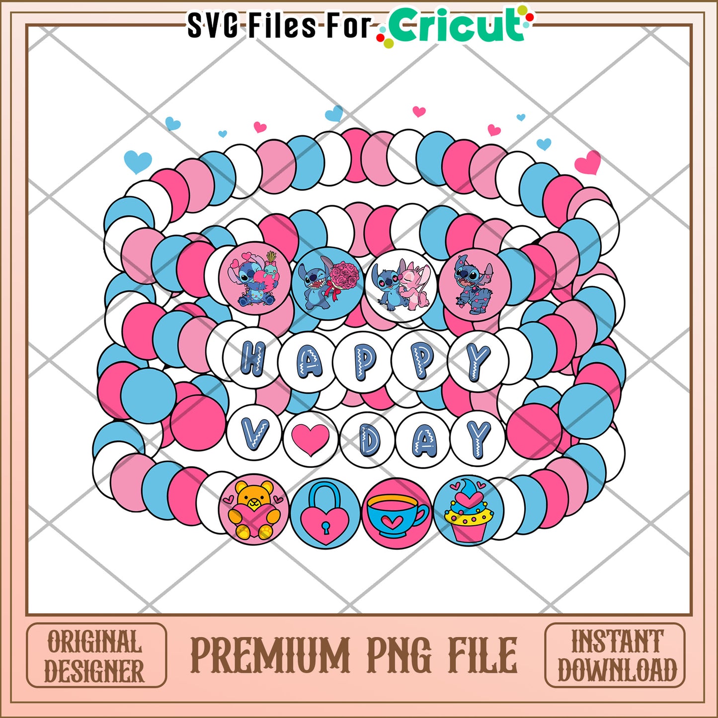 Stitch Valentines Bracelet PNG
