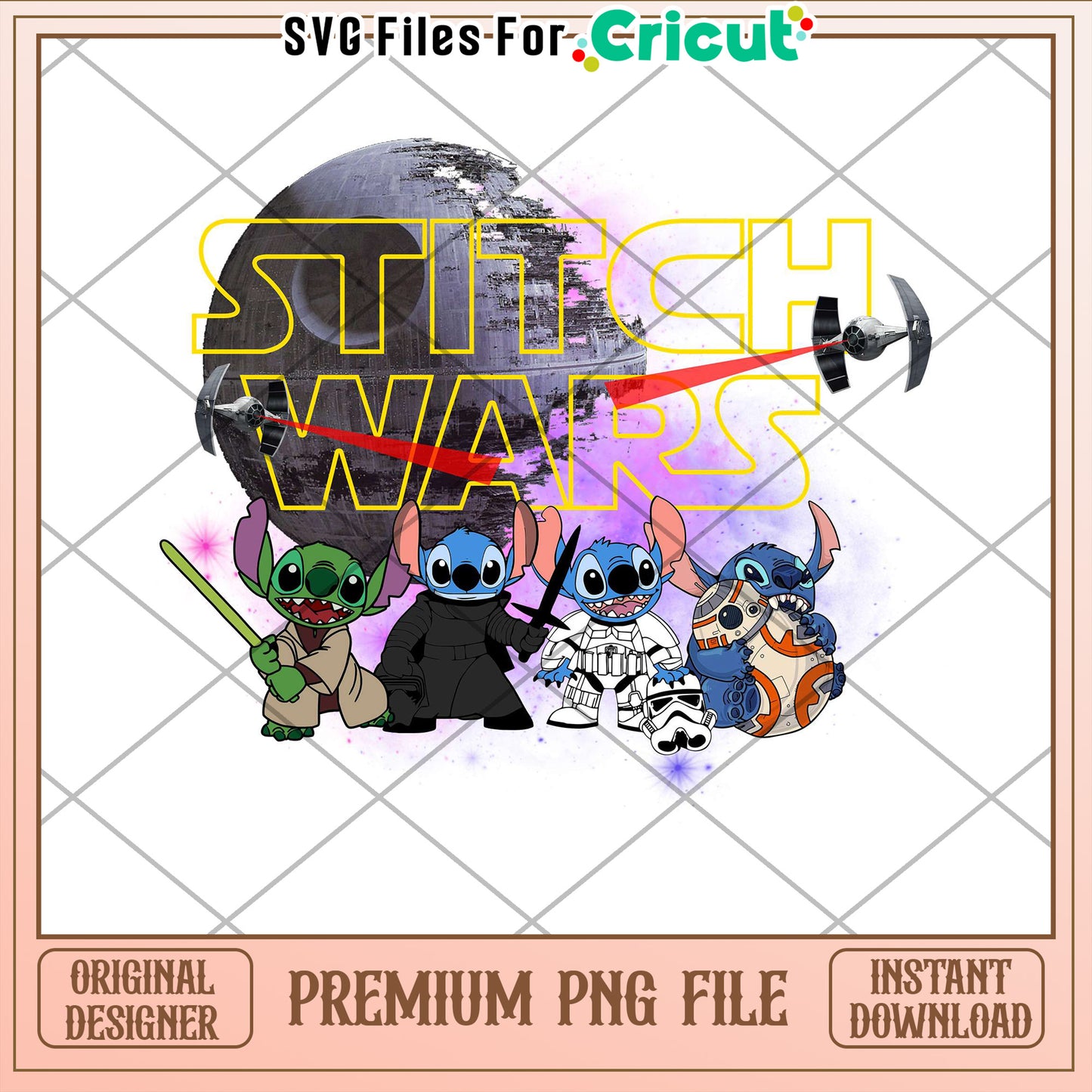 Stitch Wars PNG Sublimation Design