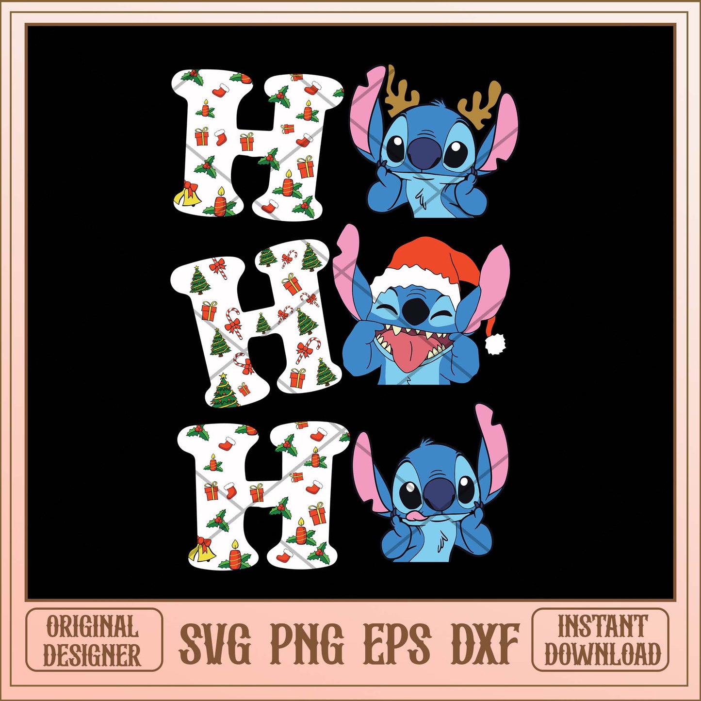 Stitch Ho Ho Ho Christmas svg, Merry Christmas Disney svg bundle