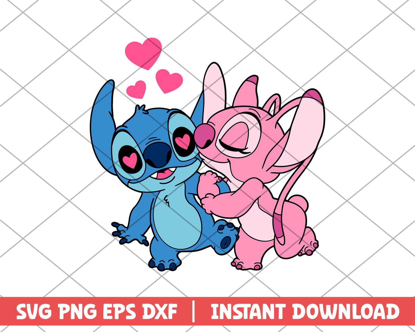 Stitch and Angel svg