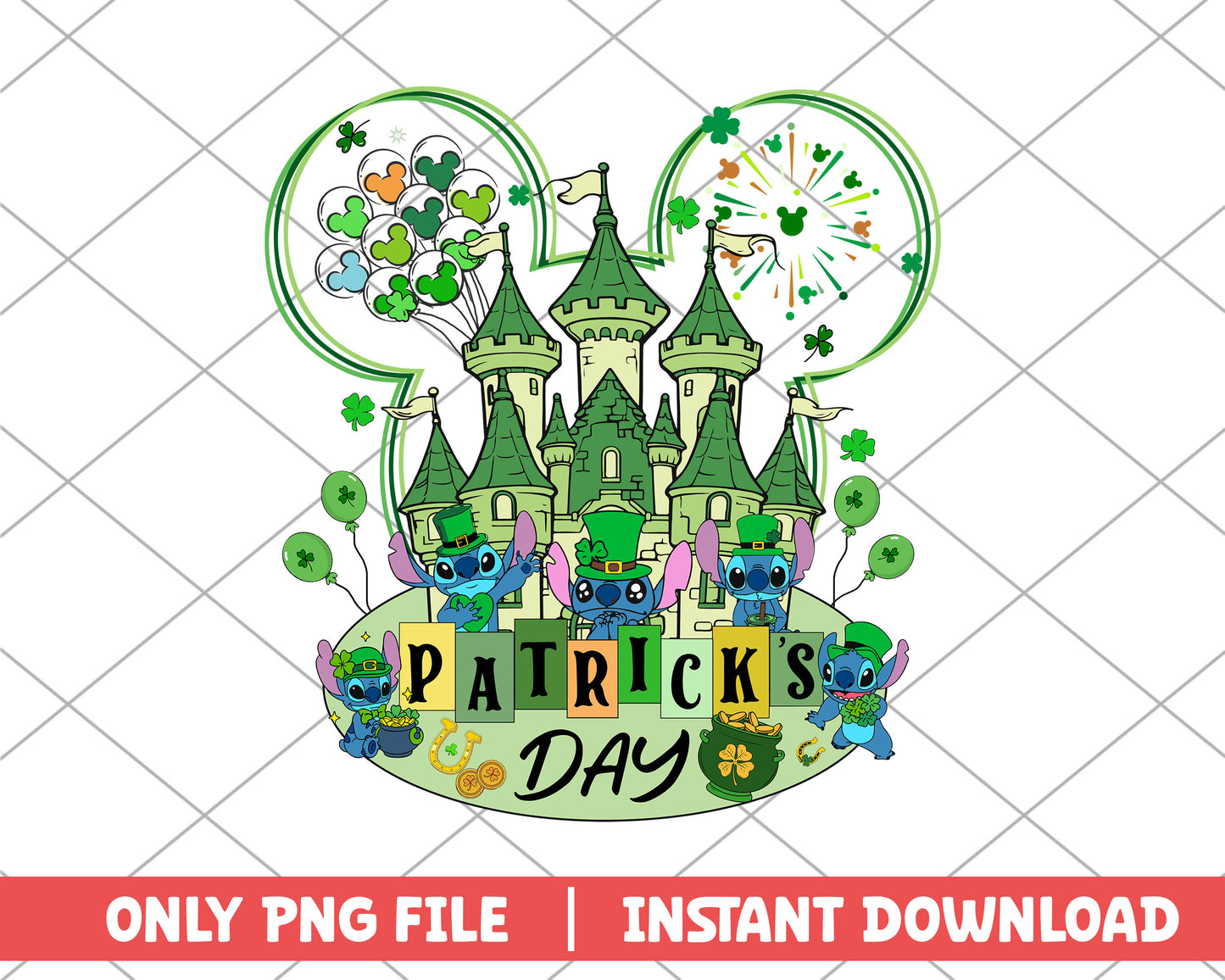 Stitch and green castle st.patrick day png