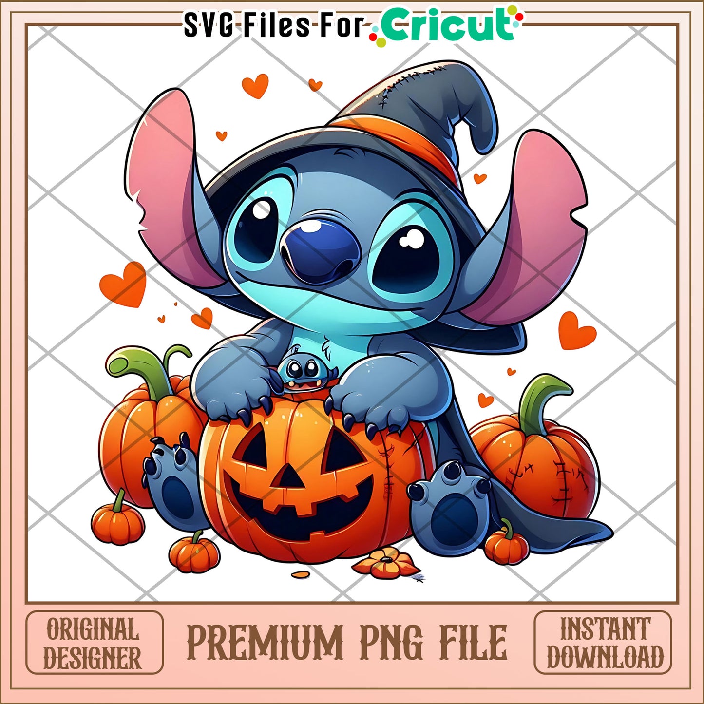 Stitch pumpkin design png, halloween for kids png, stitch cartoon png