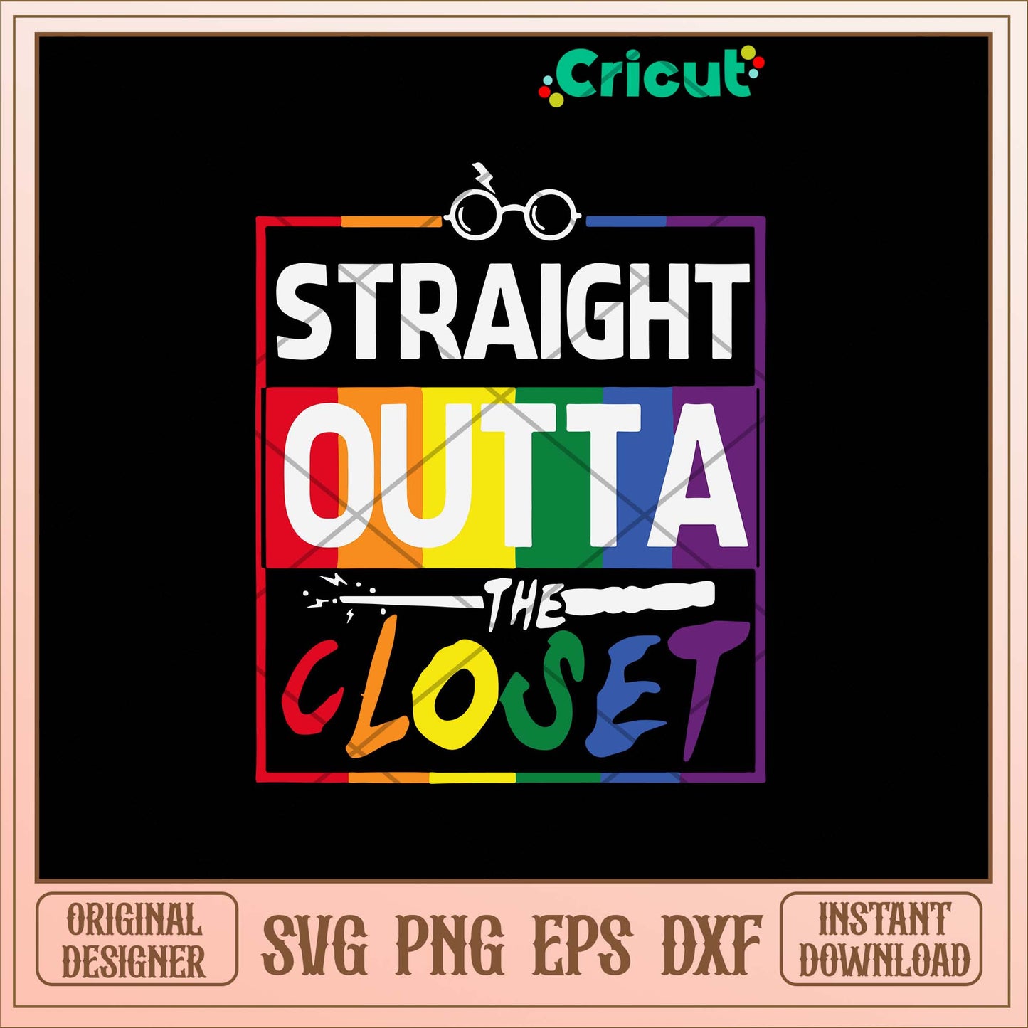 Straight Outta Closet Happy Pride Month Svg, Png Dxf Eps File-Svgfilesforcricut