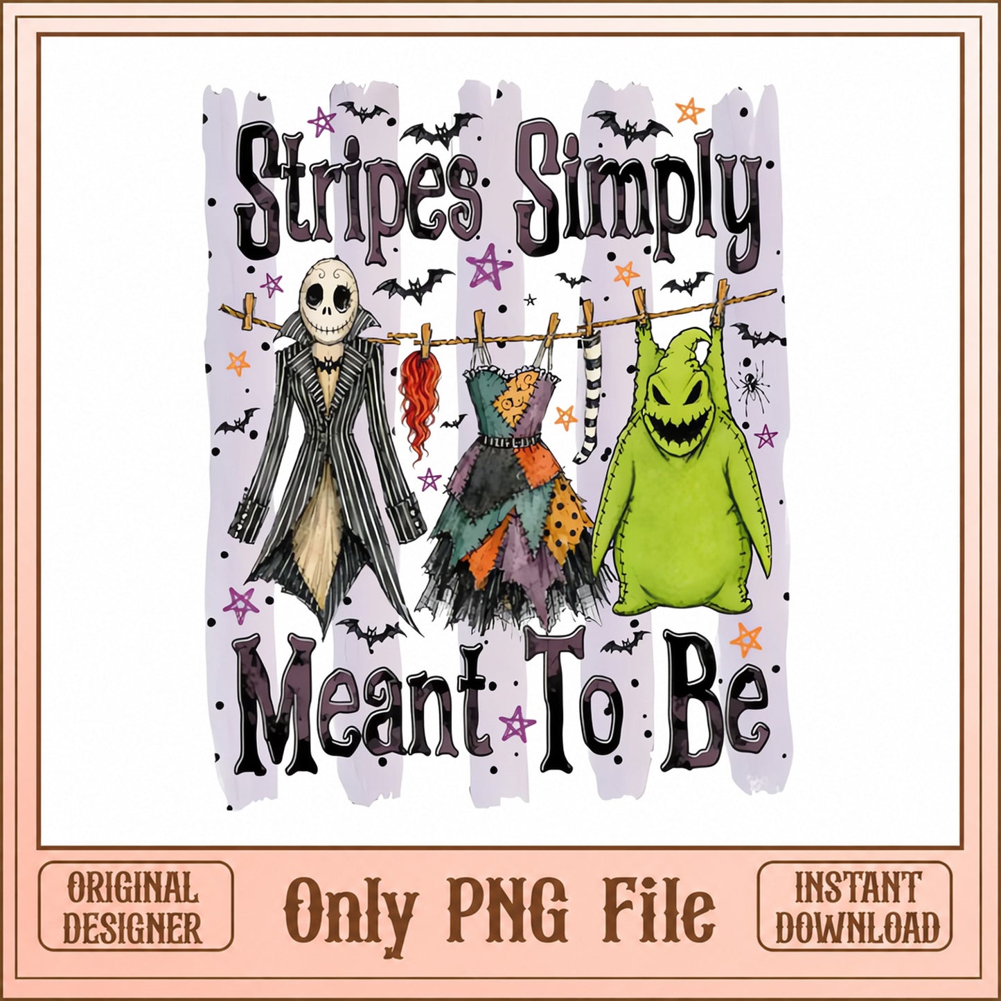 Stripes Simply Meant To Be PNG, Halloween Clipart, Oogie Boogie PNG