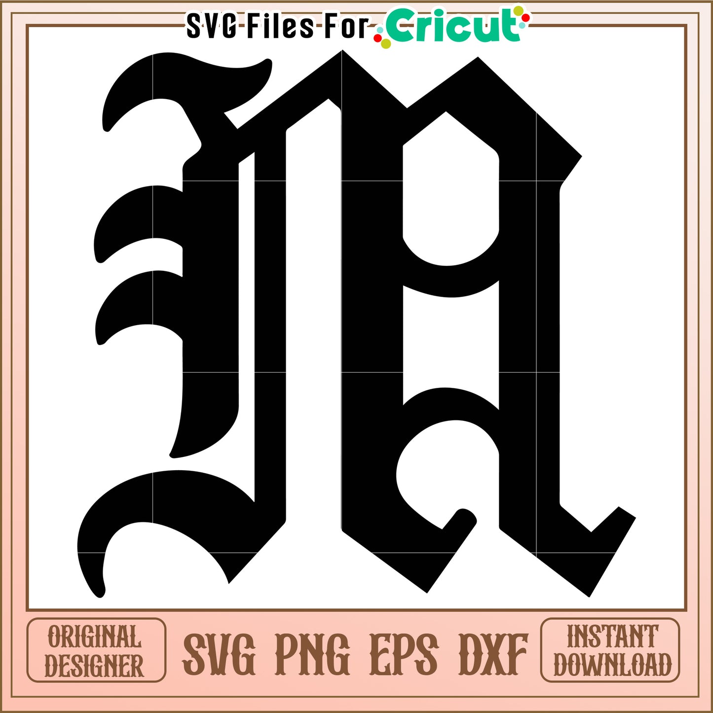 Stylish Gothic Letter A SVG Design for Crafts, Perfect for Cricut Projects