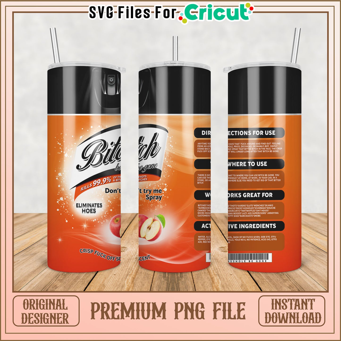 Stylish PNG Tumbler Design Instant Download for Cricut Projects