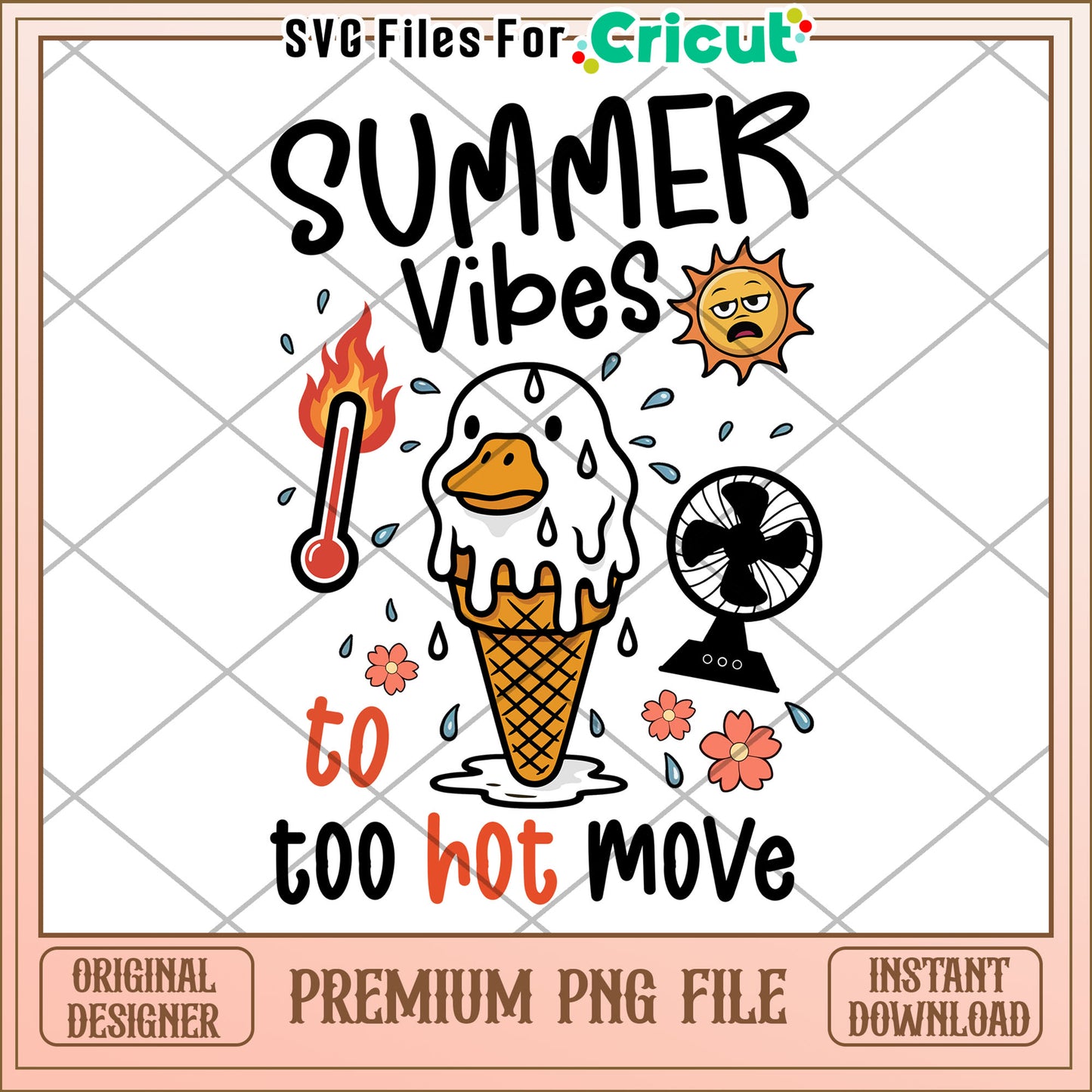 Summer too hot to move png, cute design png, time to rest png