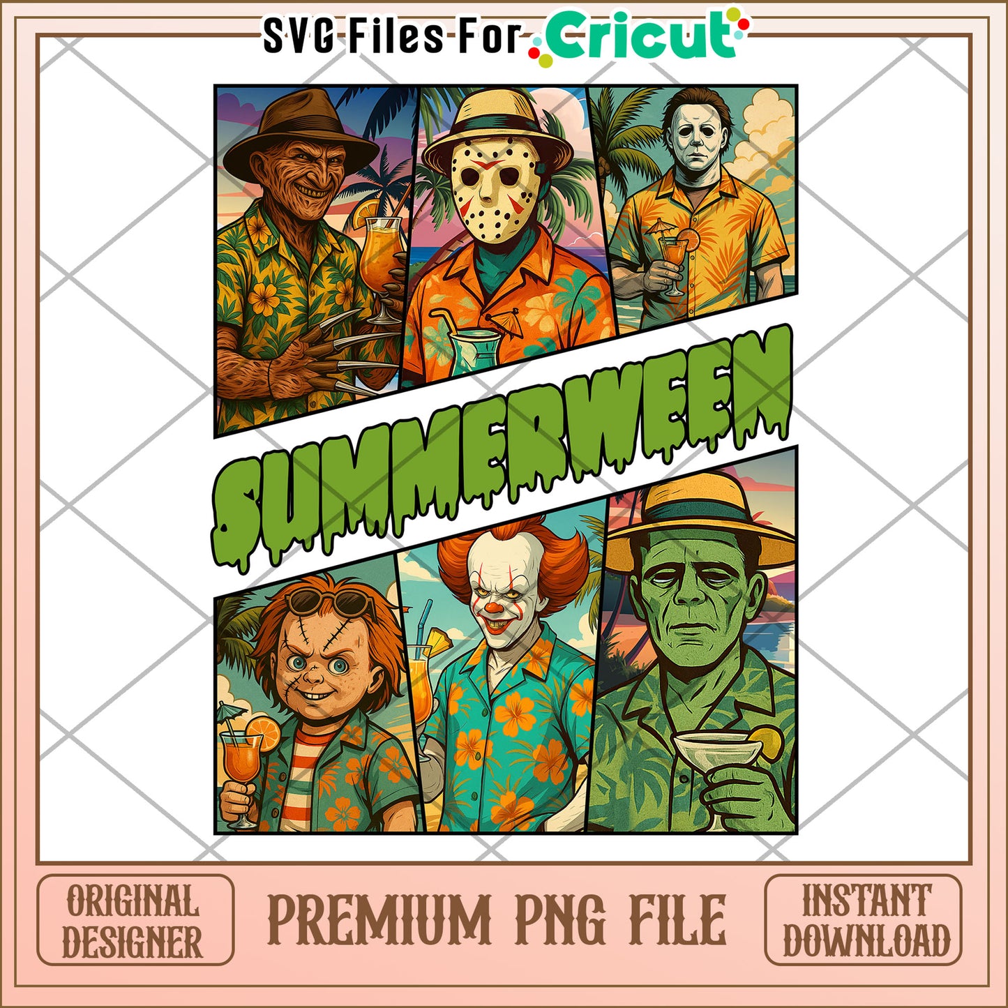 Summerween png, happy halloween png, spooky quotes png