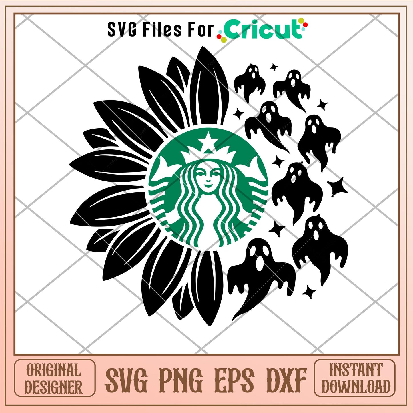 Sunflower Ghost Starbucks, Sunflower Coffee Starbucks Svg