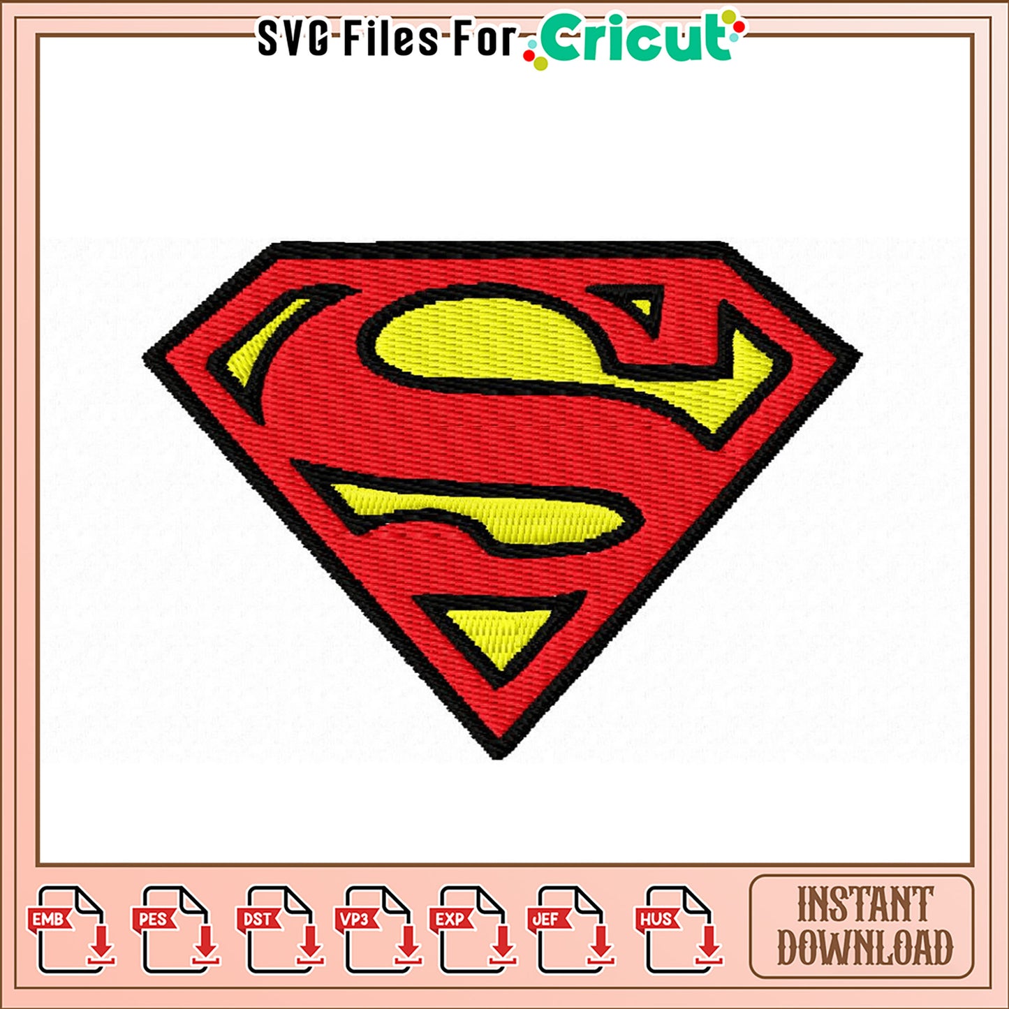 Superman Embroidery Design Instant Download