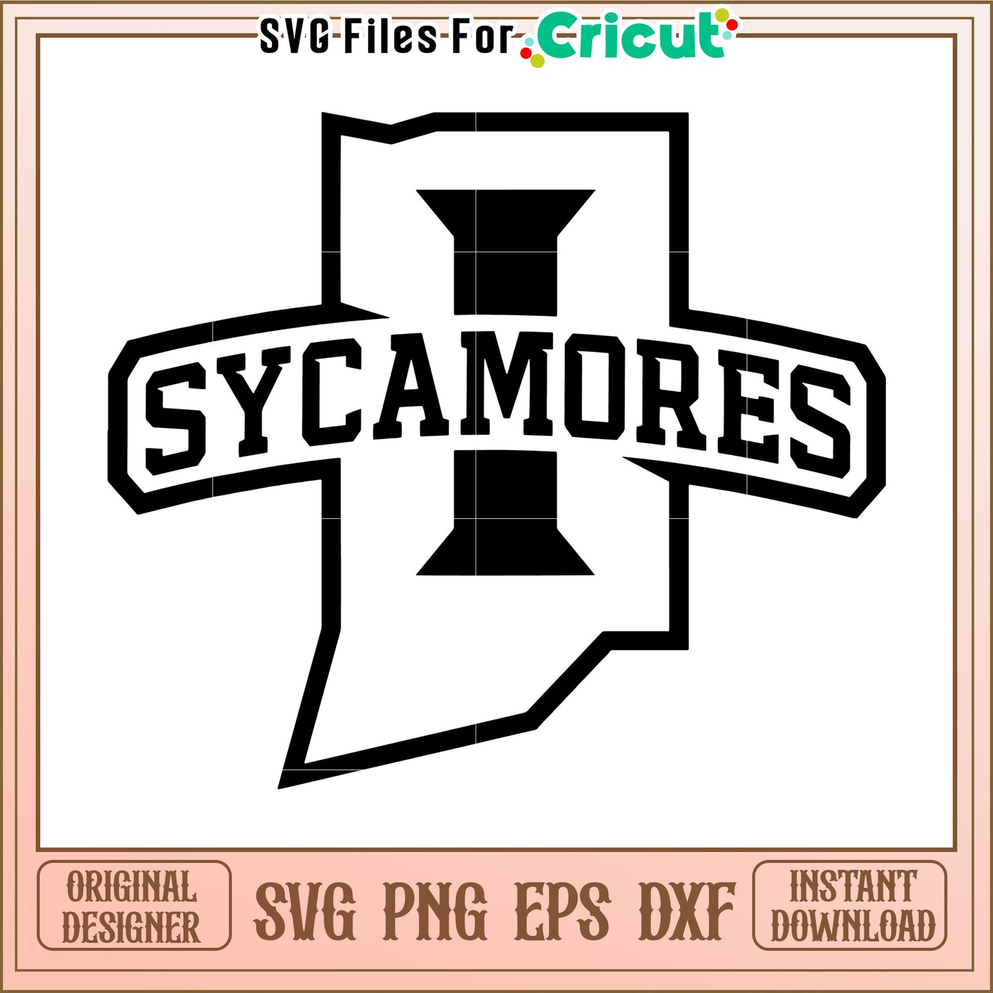 Sycamores SVG File for Cricut, perfect for sports-themed crafts and projects