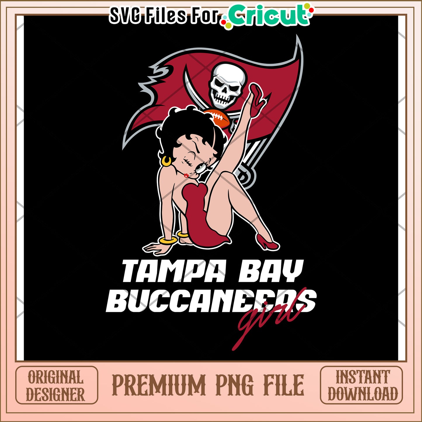 Tampa Bay Buccaneers design, perfect for sports fans and crafters