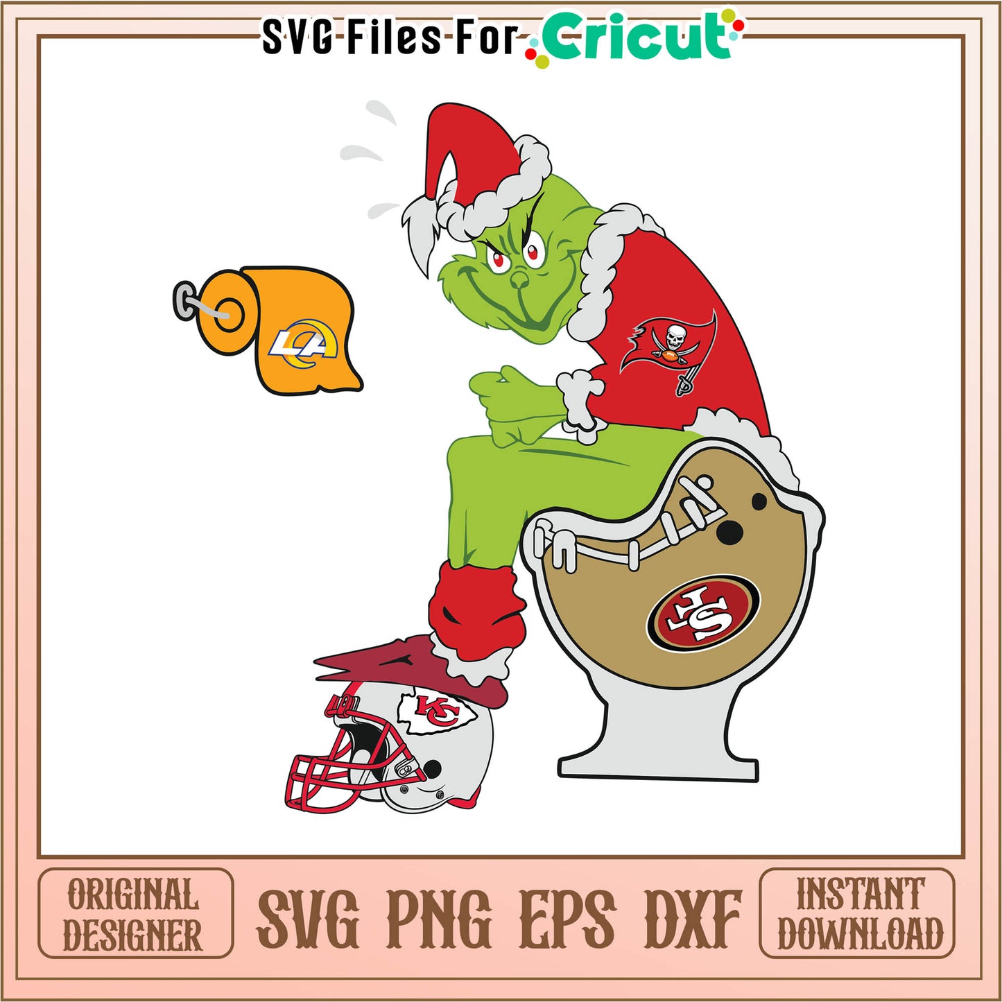 Tampa bay buccaneers best cartoon svg, funny grinch memes svg