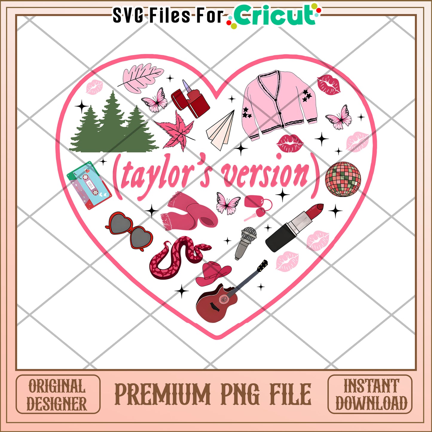 Taylor Swift Inspired Heart Design PNG Download File