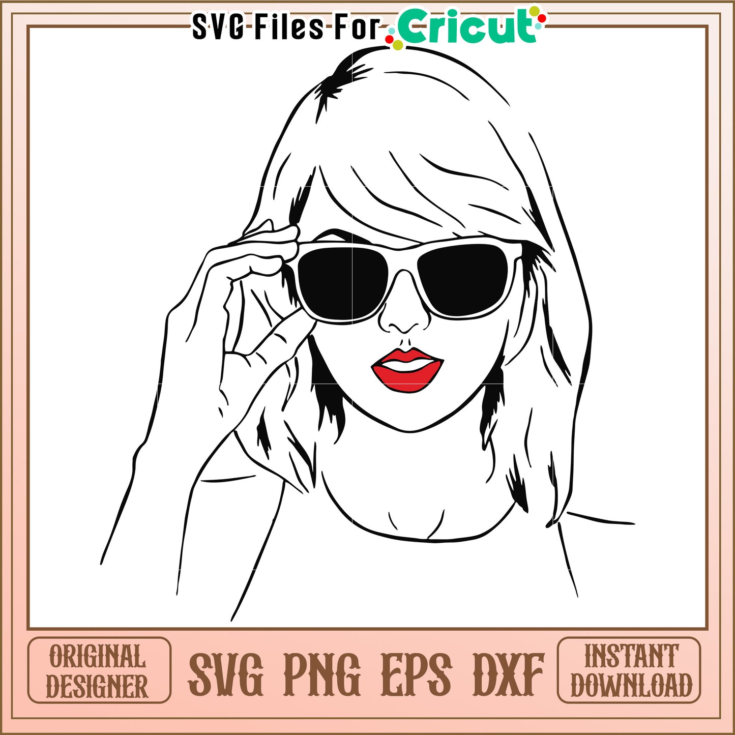 Taylor Swift Sunglasses SVG Portrait