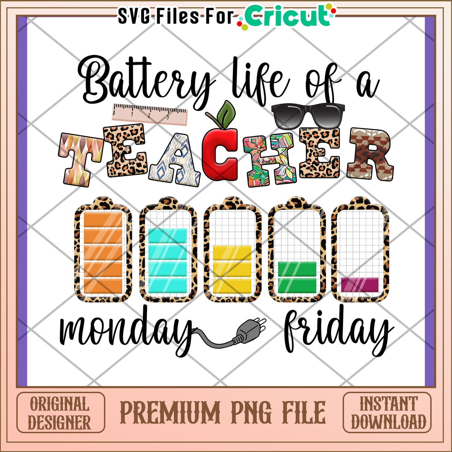 Teacher Battery Life PNG Design