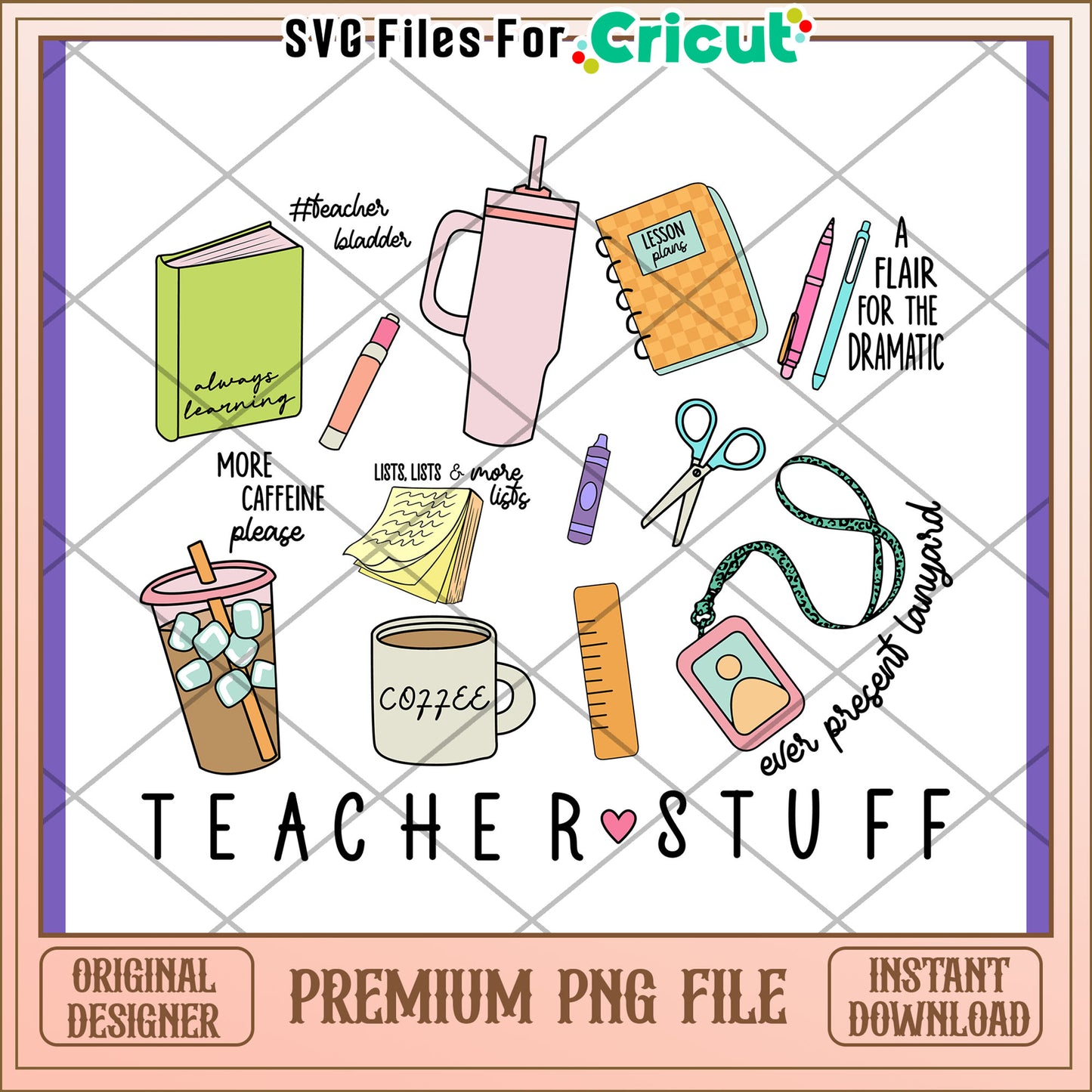 Teacher Stuff PNG Design Download