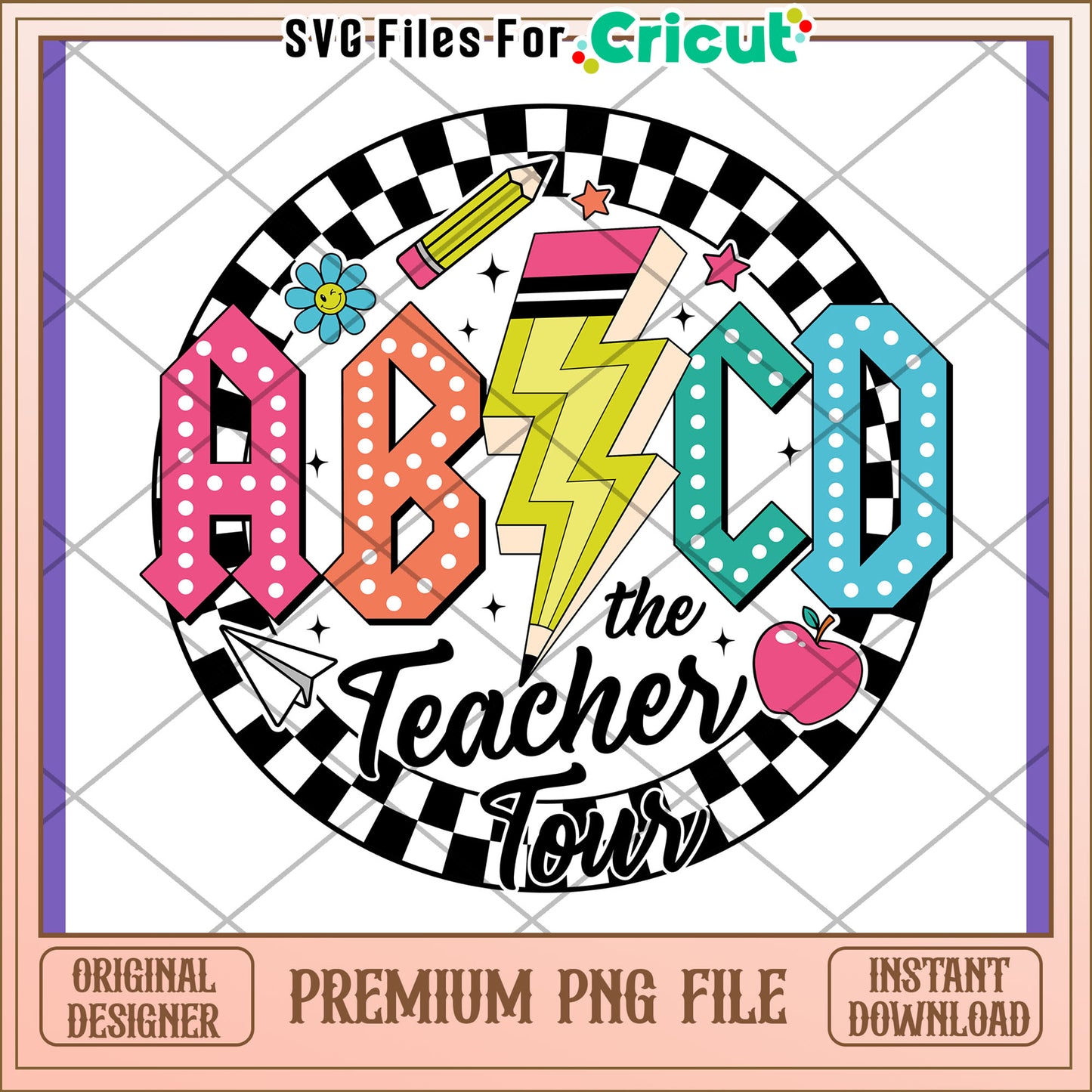 Teacher Tour PNG Design ABC Retro