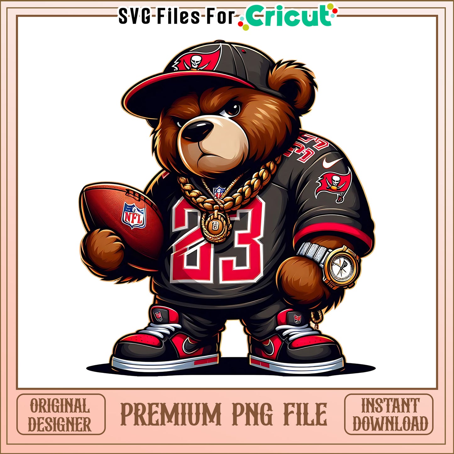 Teddy bear nfl team Buccaneers png, Tampa Bay Buccaneers png, NFL png