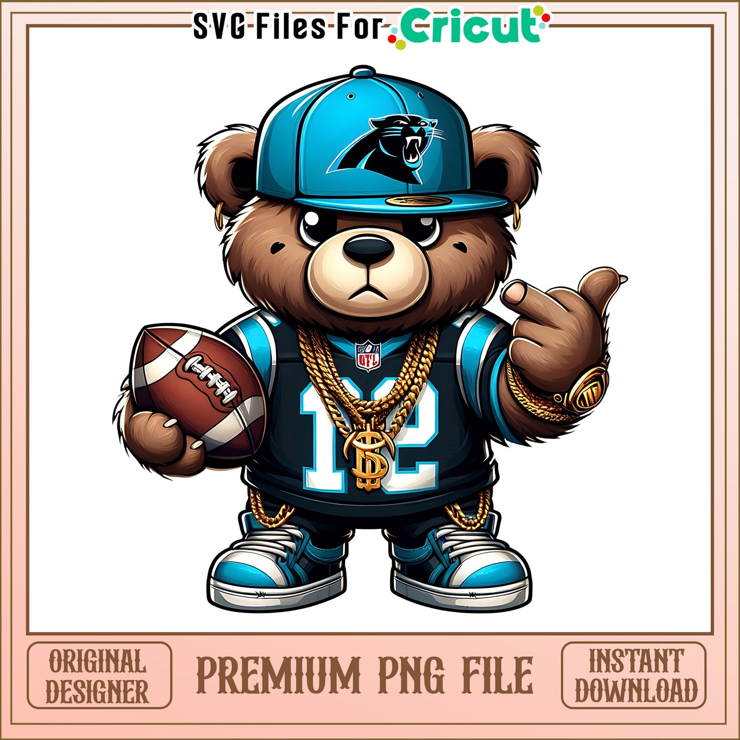 Teddy bear nfl team Panthers png, Carolina Panthers png, NFL png