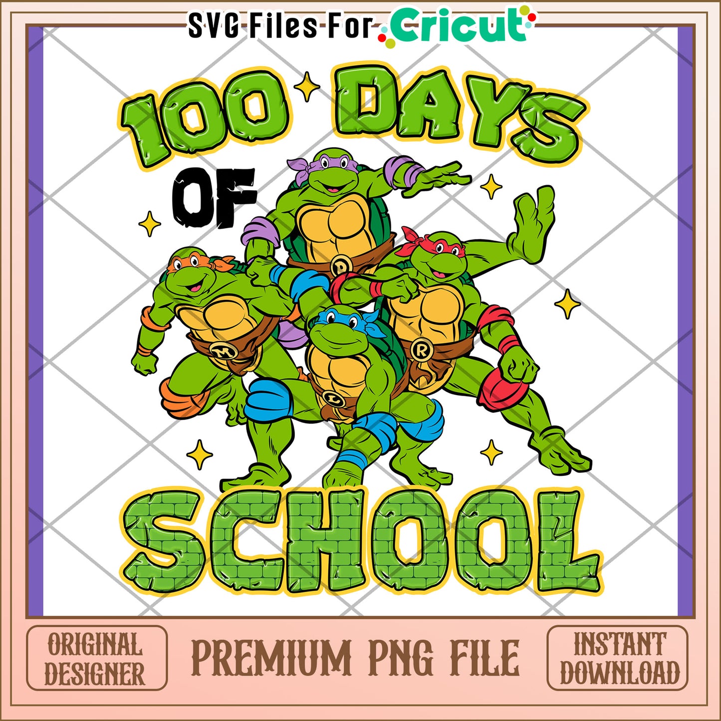 Teenage Mutant Ninja Turtles 100 Days of School PNG